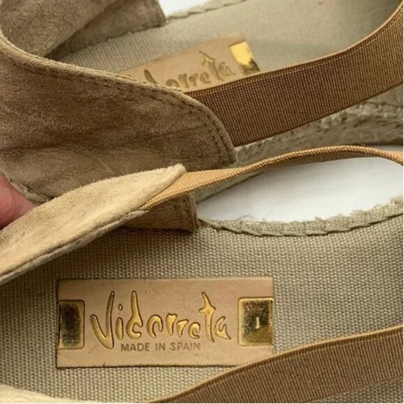 Vidorreta Suede Espadrille with Elasticated Panels Size 37 Tan - Picture 8 of 9